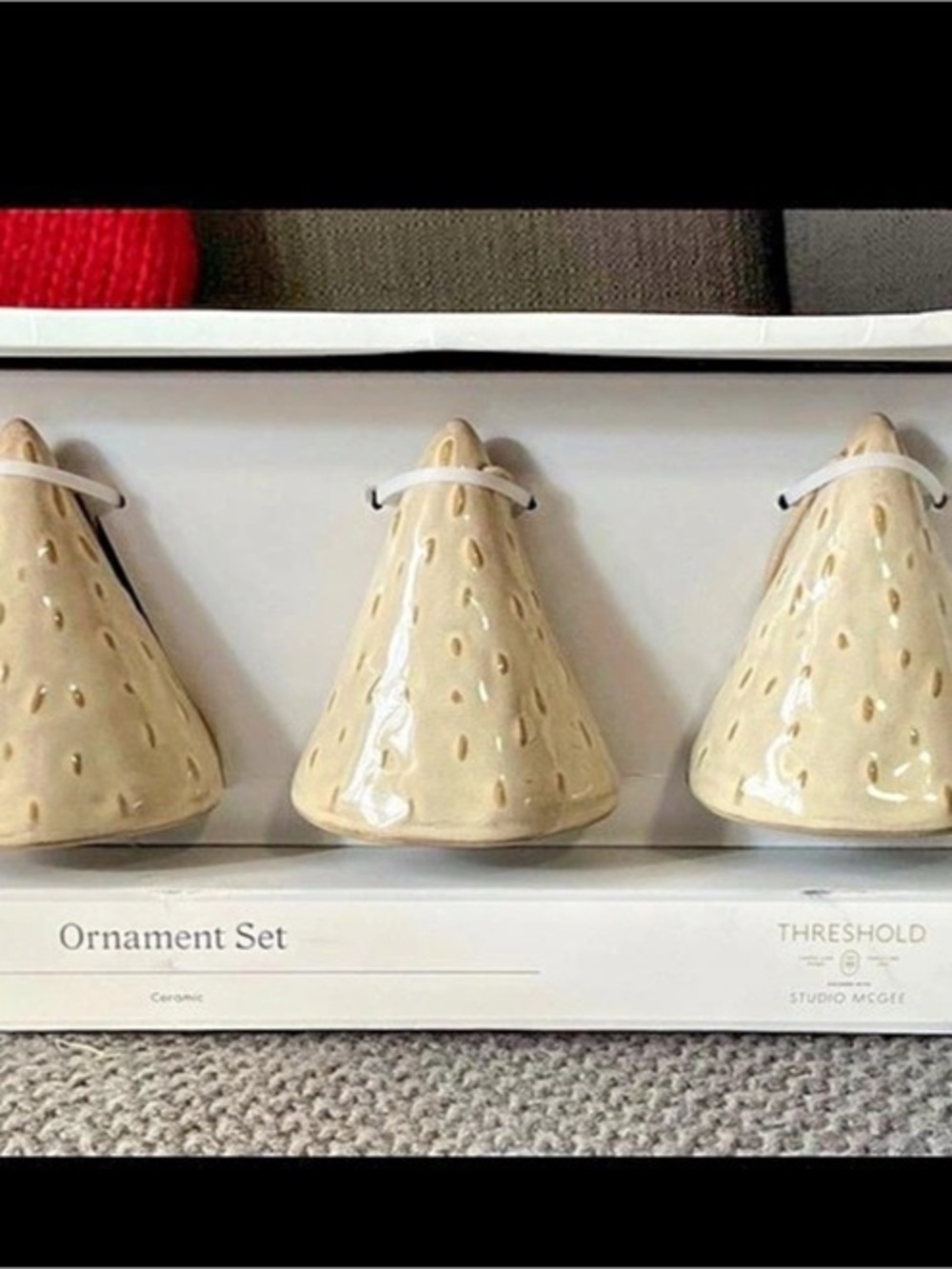 Threshold Studio McGee Ornament Set Ceramic Ornament Set in Cream Like New
